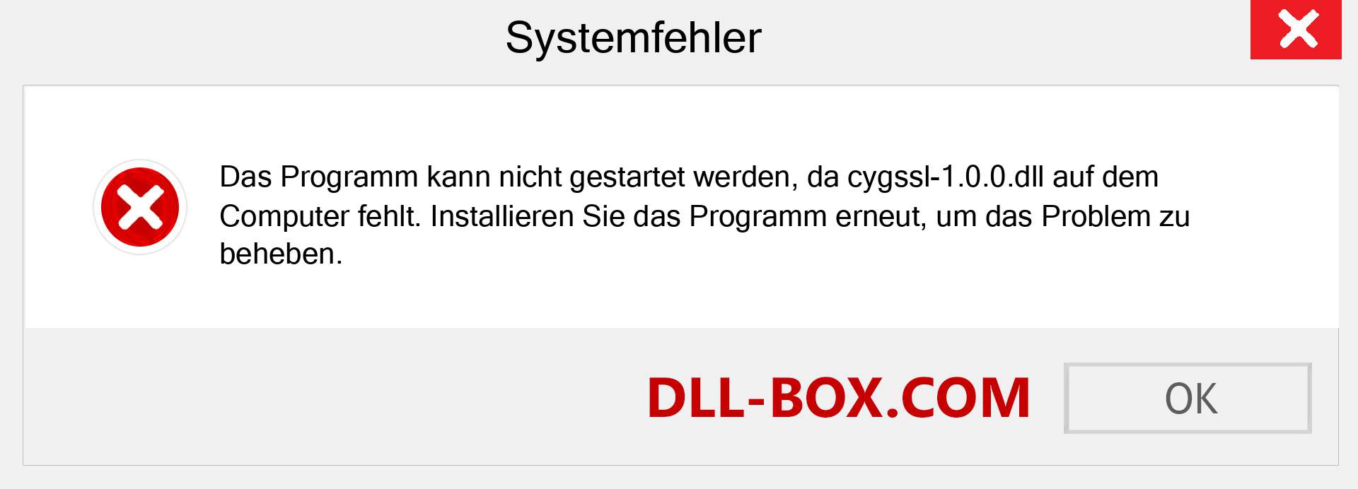 cygssl-1.0.0.dll-Datei fehlt?. Download für Windows 7, 8, 10 - Fix cygssl-1.0.0 dll Missing Error unter Windows, Fotos, Bildern