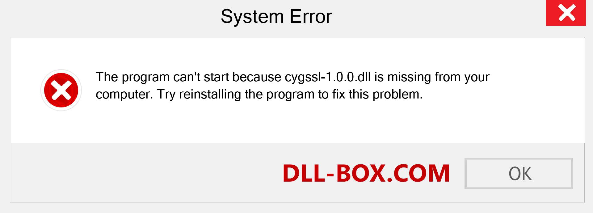  cygssl-1.0.0.dll file is missing?. Download for Windows 7, 8, 10 - Fix  cygssl-1.0.0 dll Missing Error on Windows, photos, images